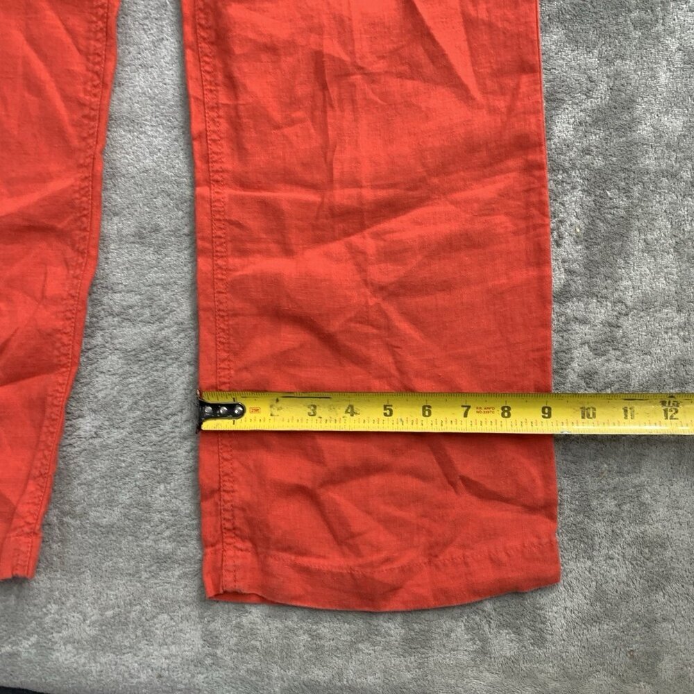 Eileen Fisher Pants Womens Small Linen Blend Orange Casual High Rise Trousers - Picture 5 of 11